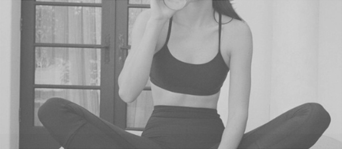 Pilates pose at home