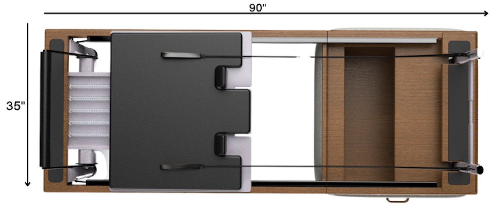 FORMÄ scale — top-down 90 by 35 inches
