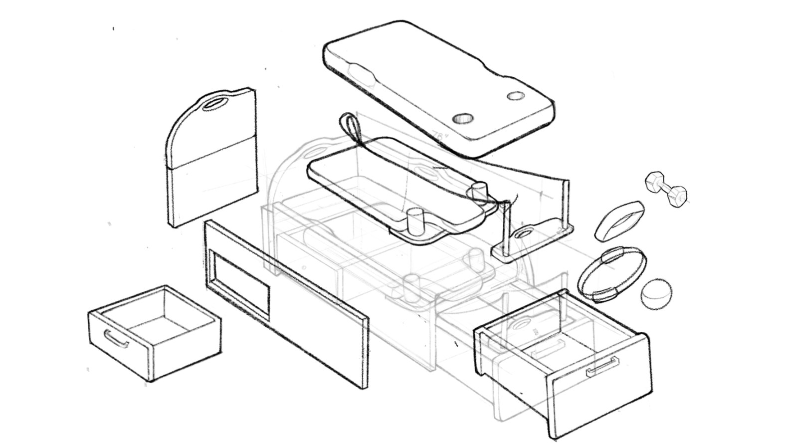 Digital exploded view of all components