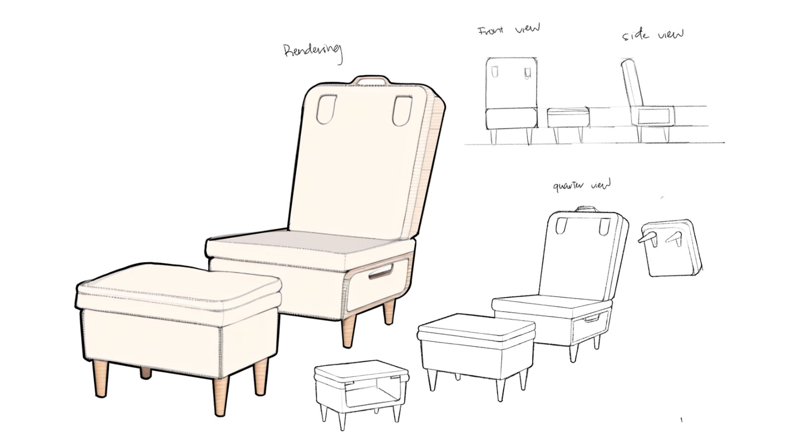 Lounge chair + ottoman early concept