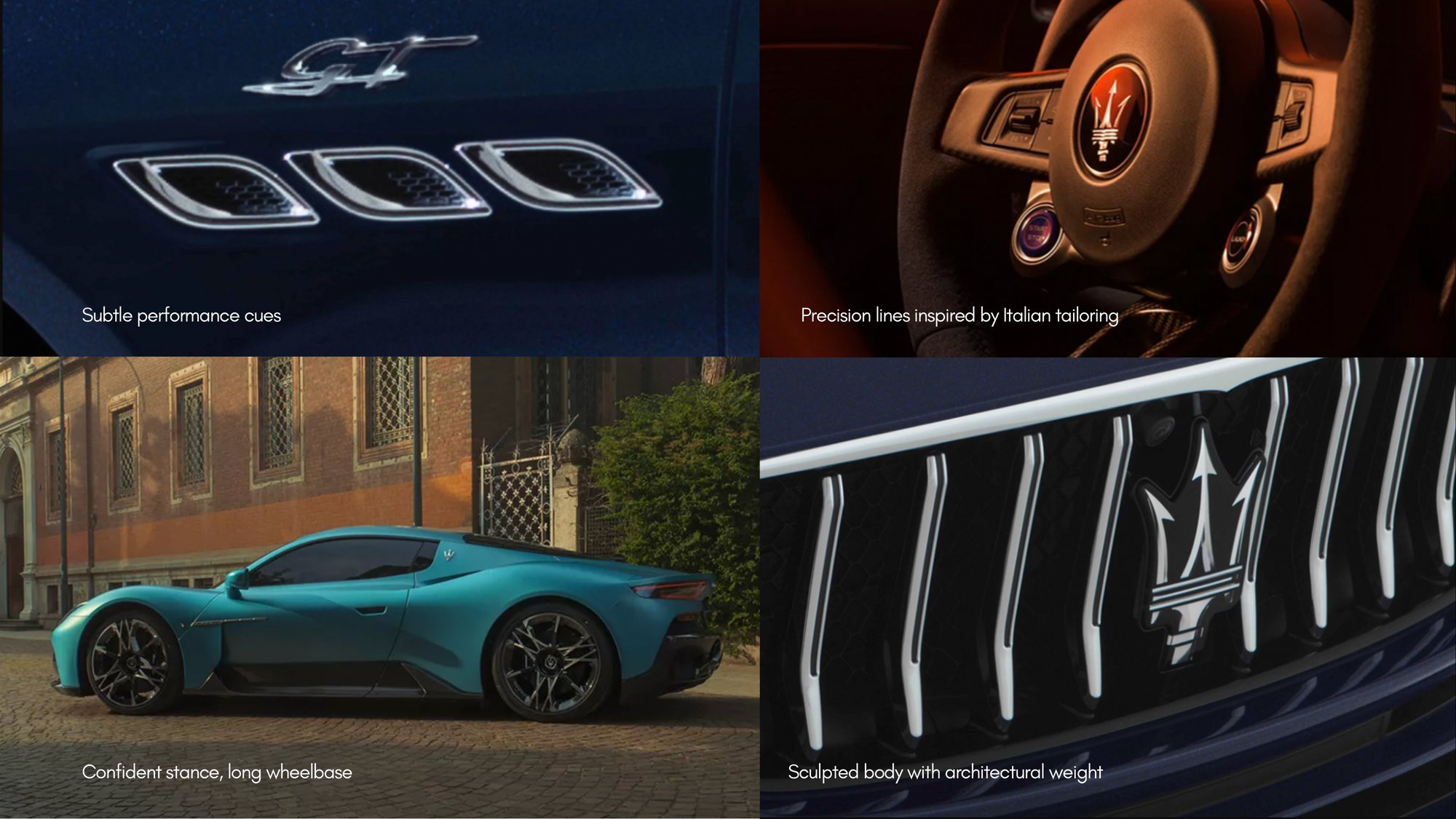 Sculpted body, architectural weight, long wheelbase, precision lines