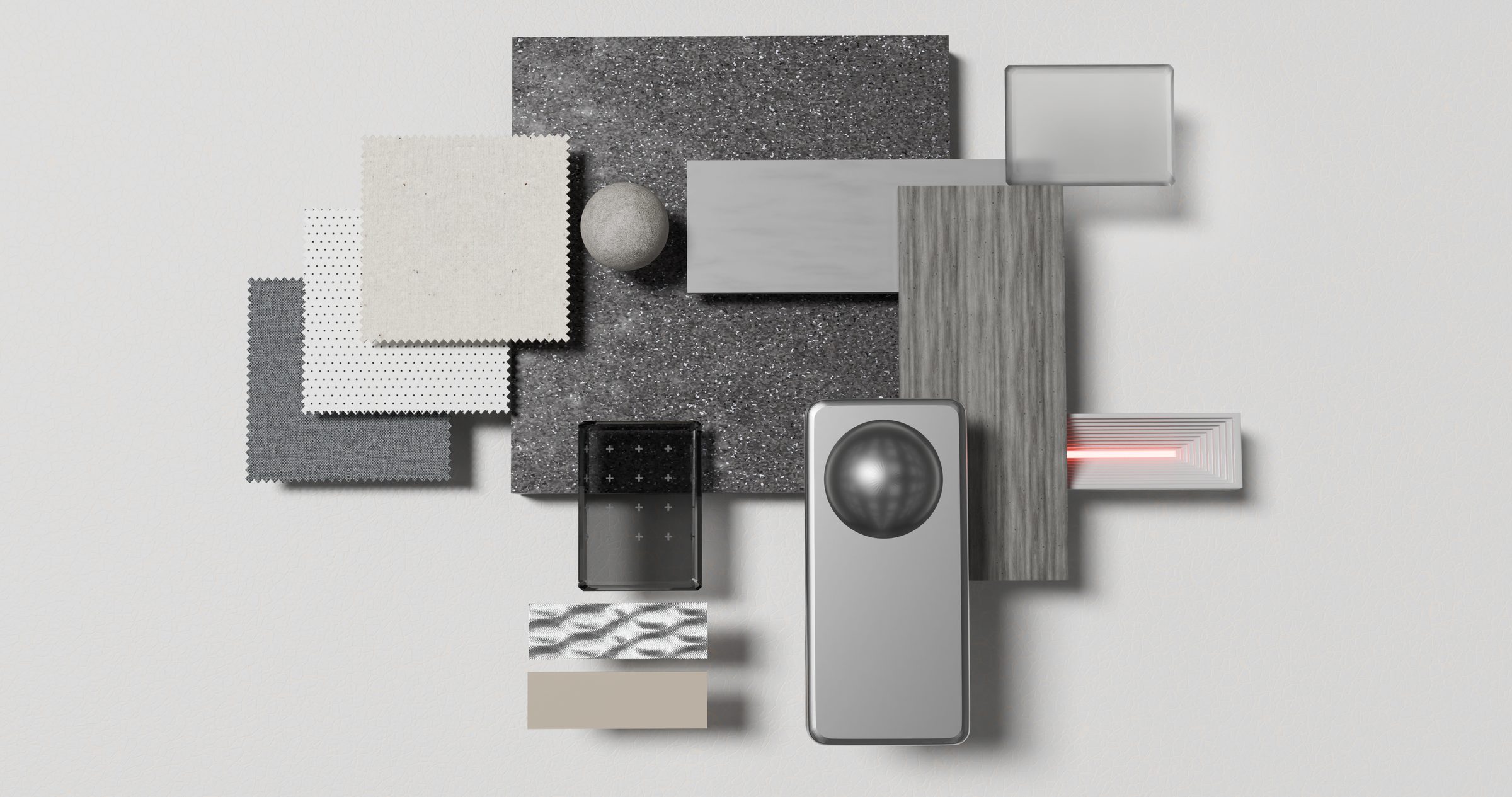 CMF material board — hover regions