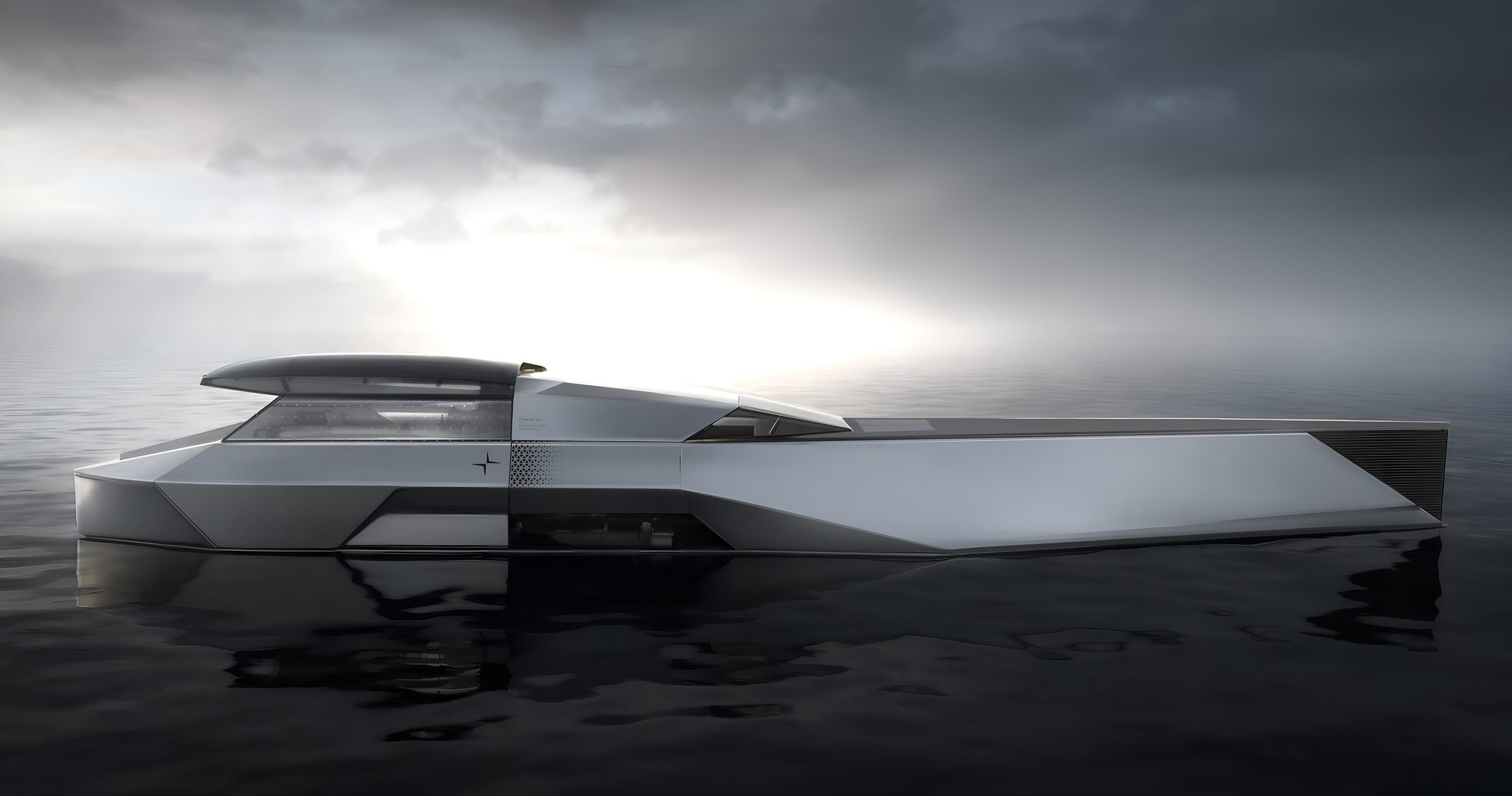 Polestar Ion — calm ocean, side profile