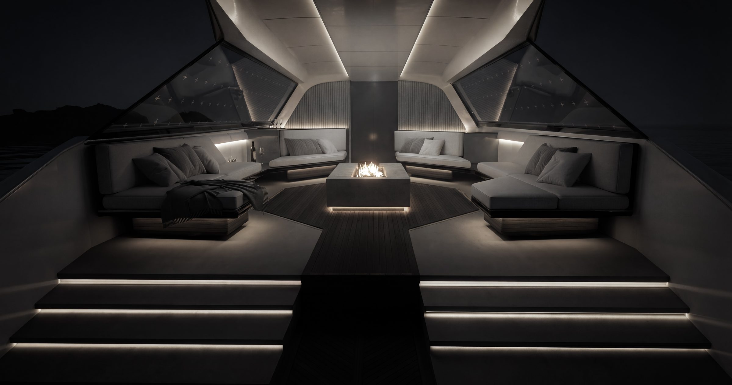 Interior — full view, night mode
