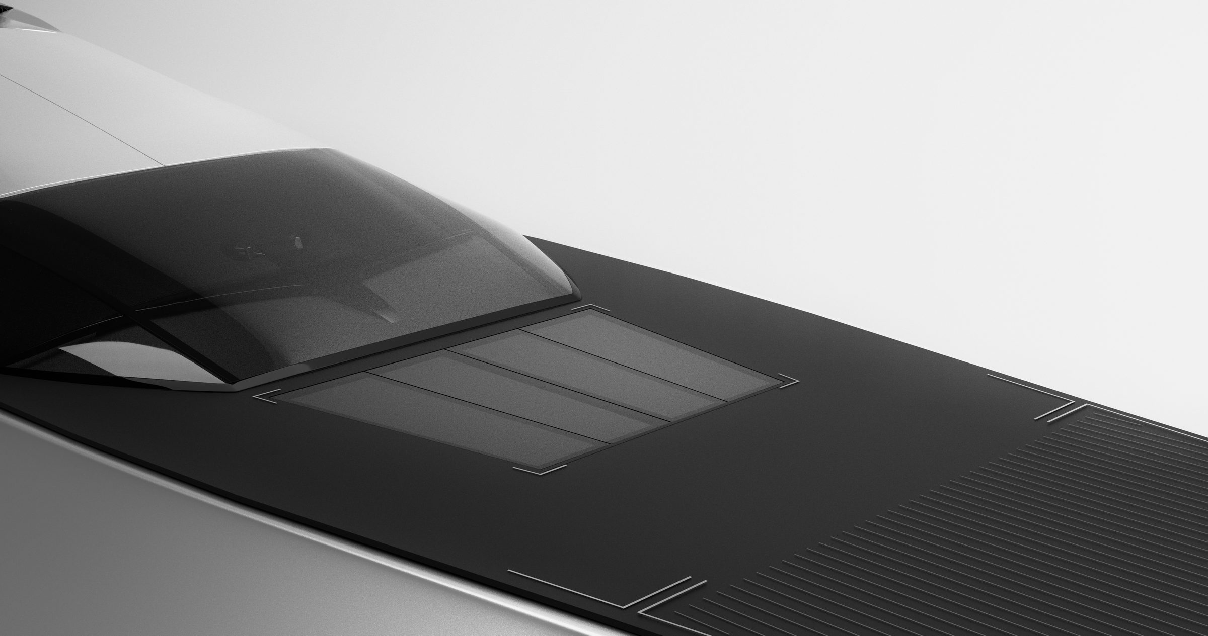 Flush deck — door closed, subtle cut lines