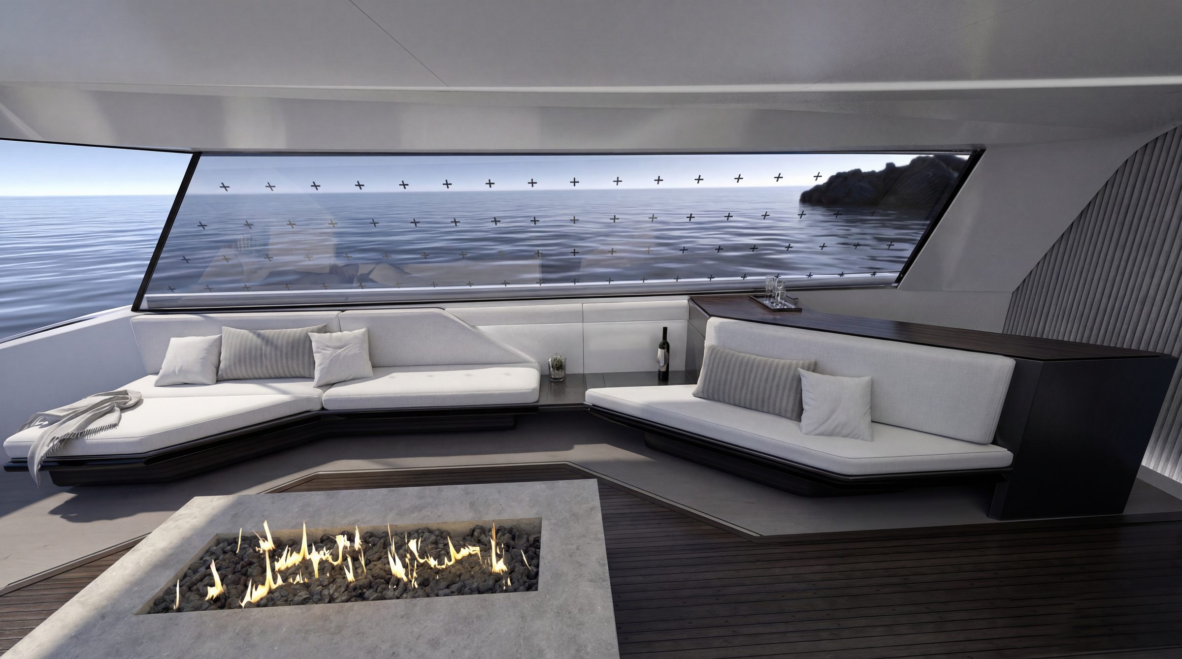 Straight-on view of the lounge
